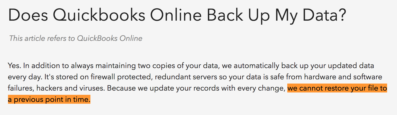 Does QuickBooks Online Back Up My Data?
