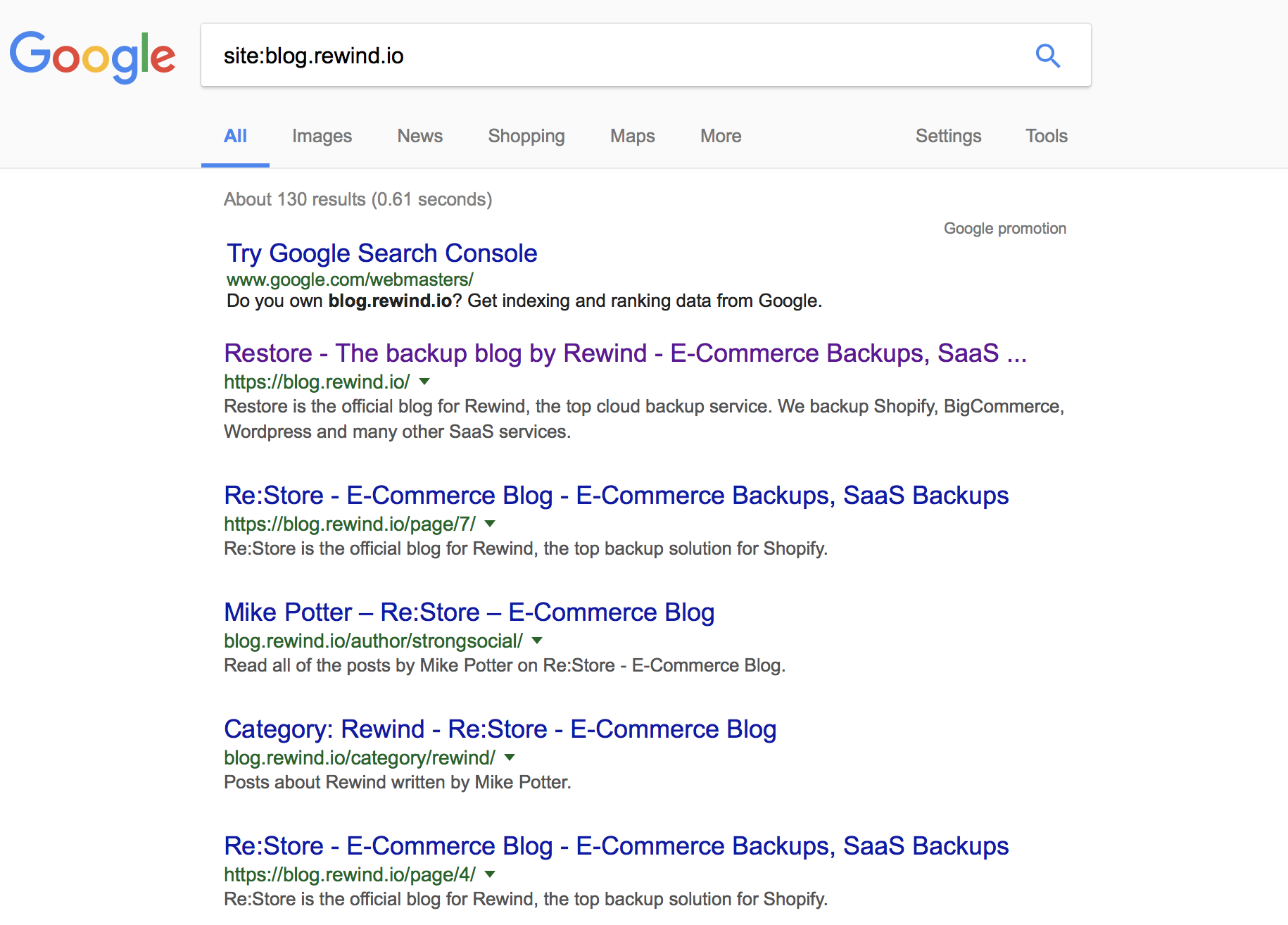 google site: search example