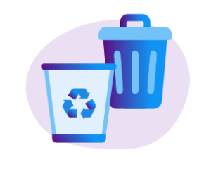 Recycle or trash bins for user data