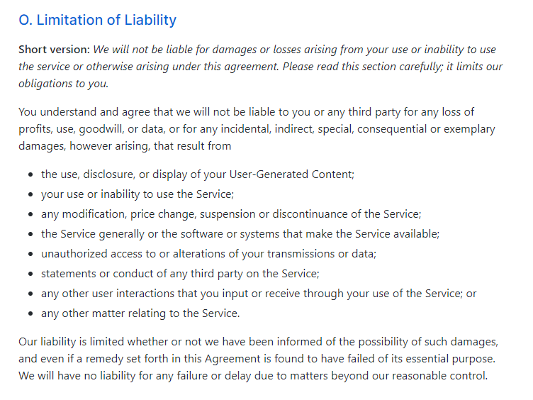 GitHub's terms of service