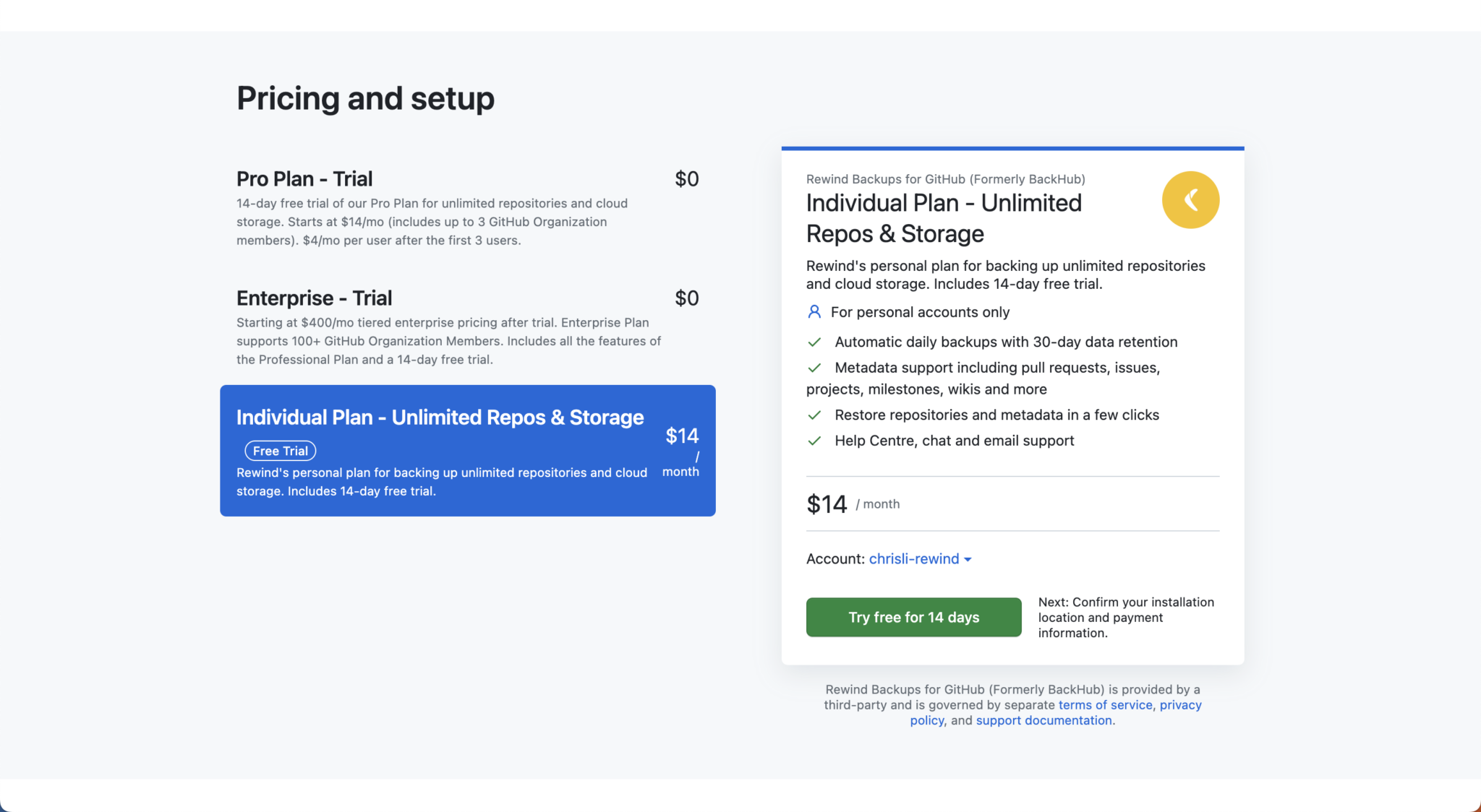 Rewind For GitHub - Features - Rewind