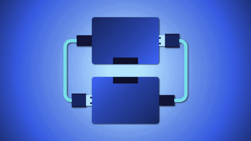 Atlassian BRIE backup: Understanding SaaS data backup risks: a graphic of two hard drives plugged into each other to illustrate the risks of backing up SaaS data with the SaaS provider