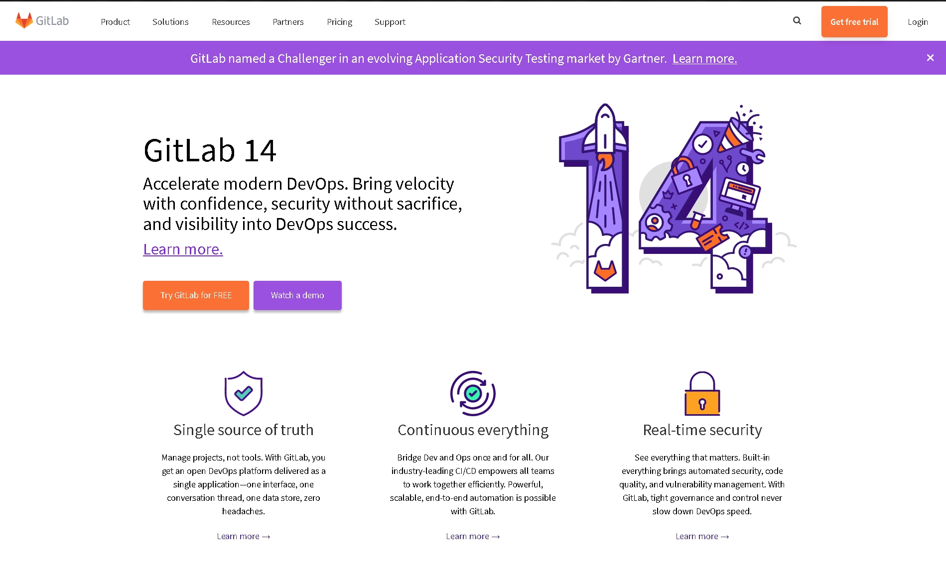 GitLab is an alternative to GitHub. Image shows the GitLab landing page.